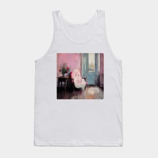 painting ghost reading with cat abstract Tank Top